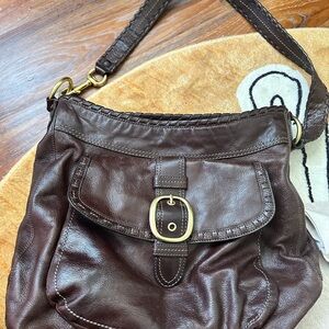Coach Dark Brown Leather Shoulder Bag